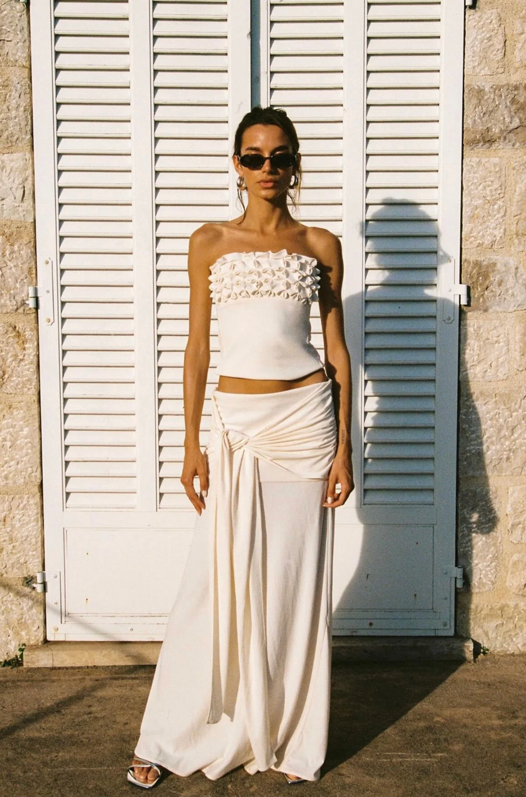 Cream strapless co-ord