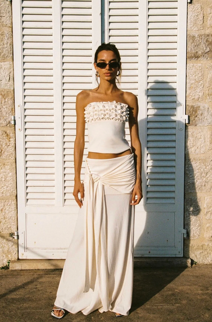 Cream strapless co-ord